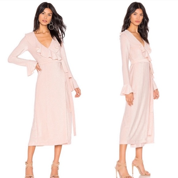 Free People Dresses & Skirts - Free people one more time midi wrap lurex dress